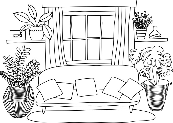 Living room coloring pages white black kids clipart drawing sheet house printable bedroom easy colouring cute sheets color rooms coloringpagesfortoddlers